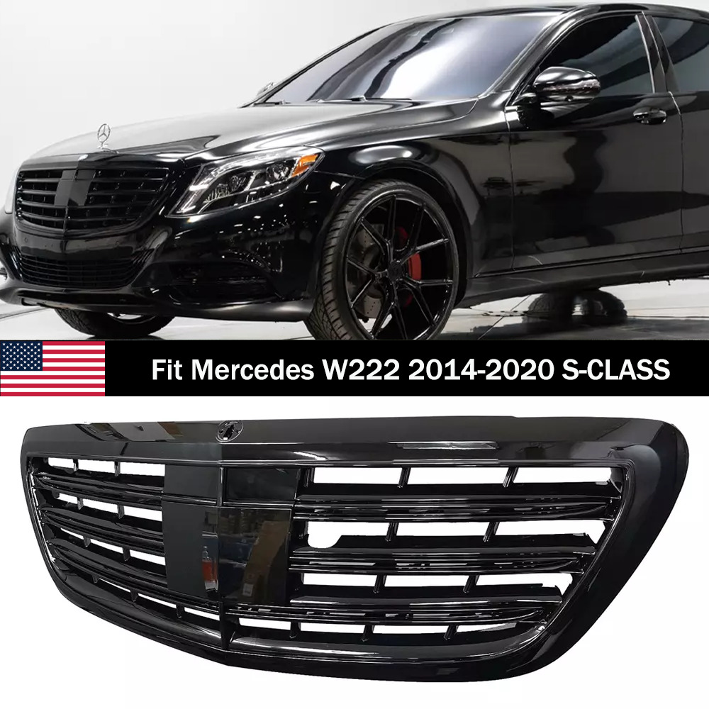 Black Front Grille Grill Fit Mercedes W222 2014-2020 S400 S580 S65 S63AMG S550