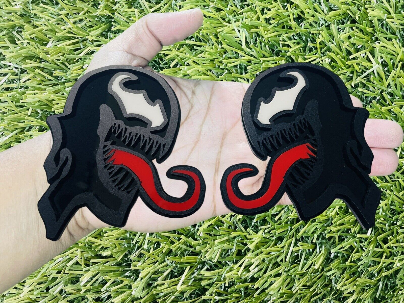 Venom Emblem Badges Matte Black on Black Aggressive Custom Made in USA New