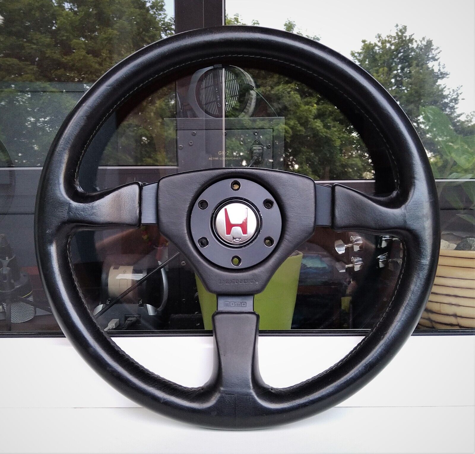 Honda Access MOMO Zagato Design Leather Steering Wheel Rare NSX NA JDM Civic EK