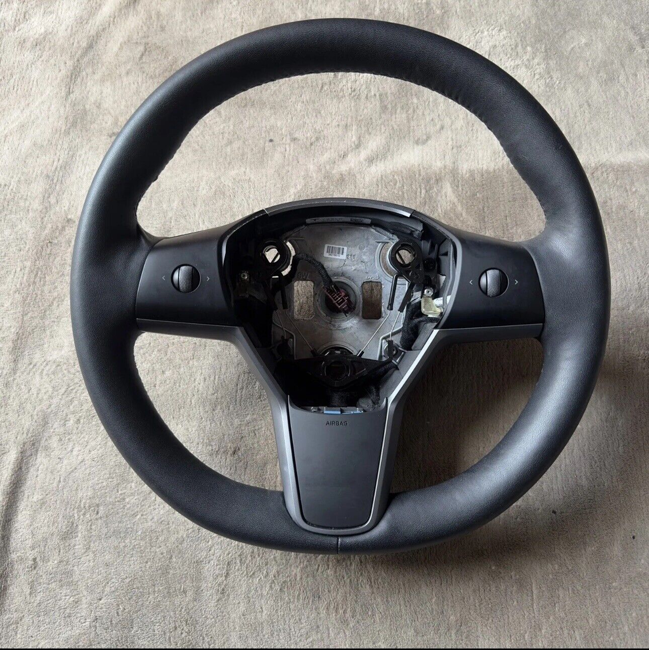 Authentic Tesla Model 3 & Y OEM Heated Black Leather Steering Wheel