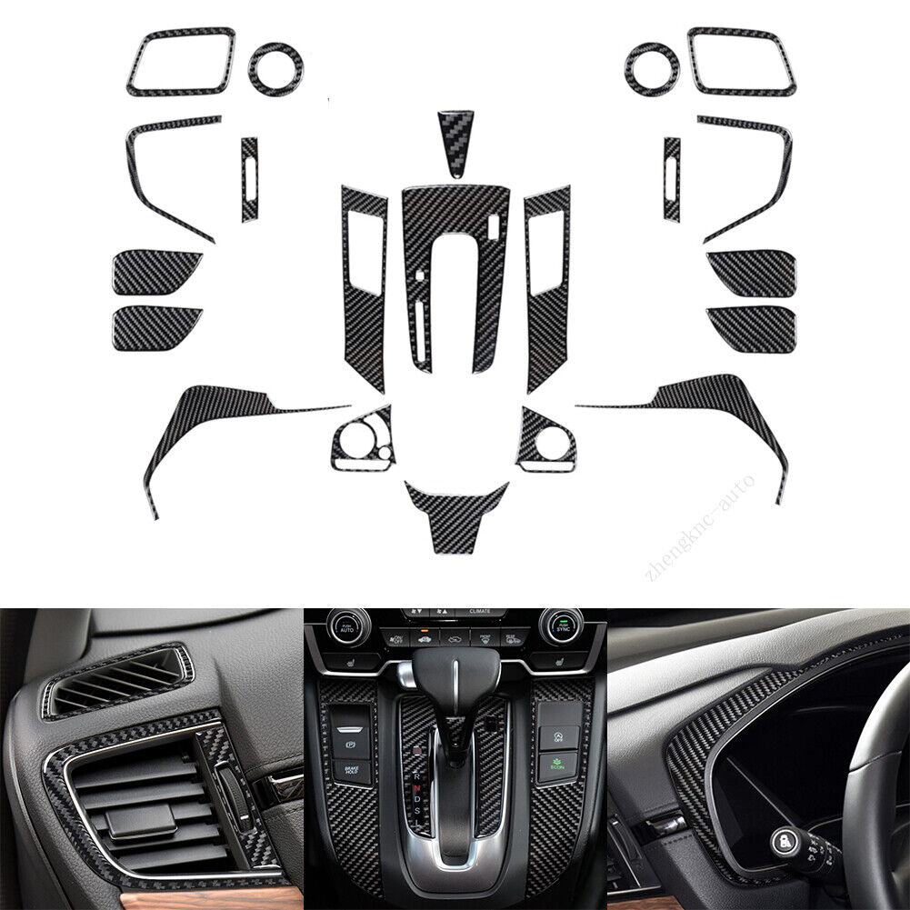 20pcs For Honda CR-V 2017-21 Carbon Fiber Full Kits Interior Sticker Trim