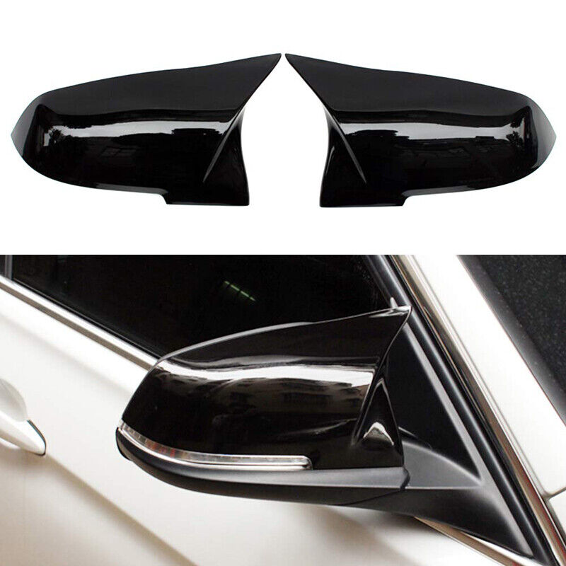 Pair Gloss Black M3 Style Mirror Cover Caps For BMW F20 F21 F30 F32 F36 M2 12-16