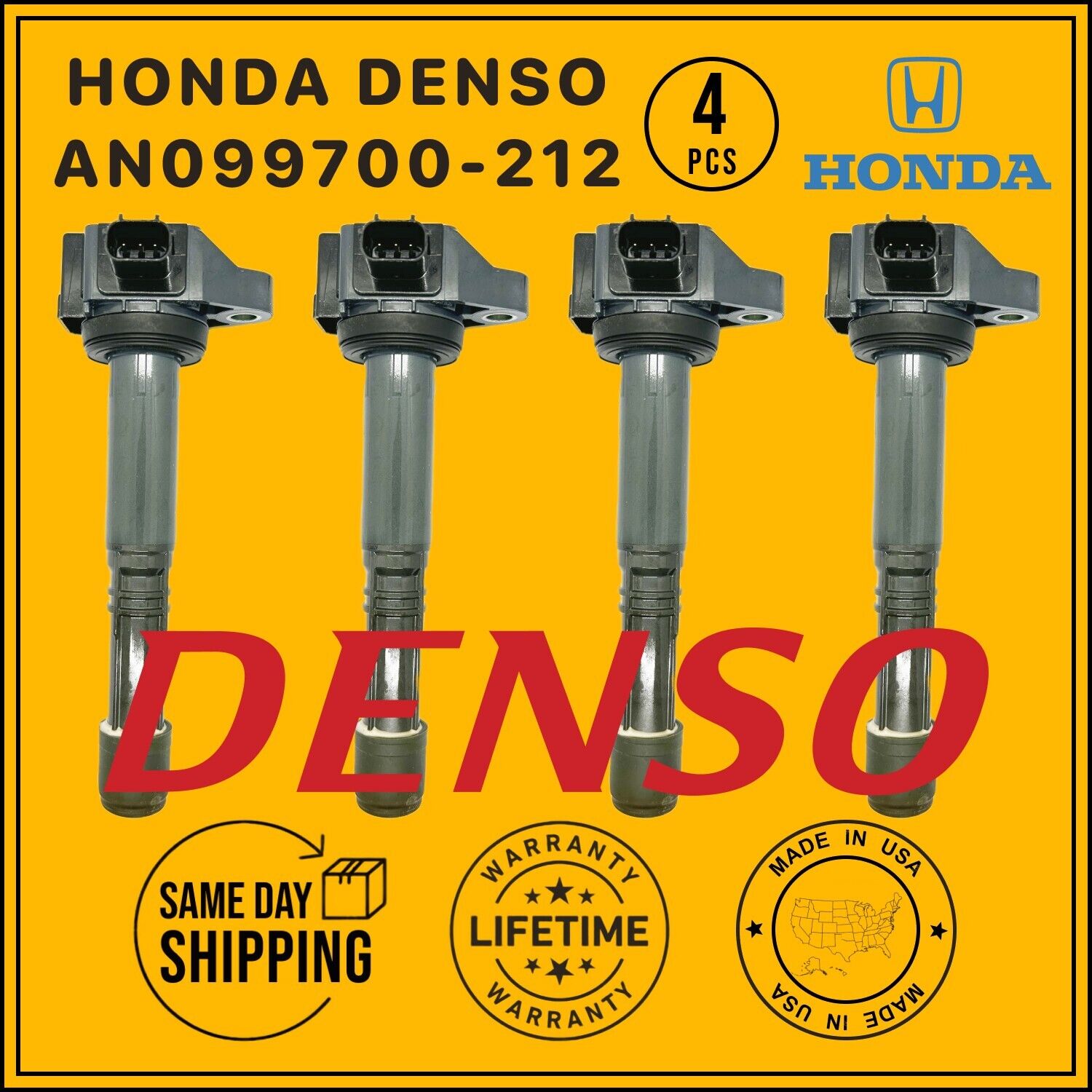 AN099700-212 OEM Denso x4 Ignition Coil For 2013-2021 Honda Accord CR-V, ILX TLX