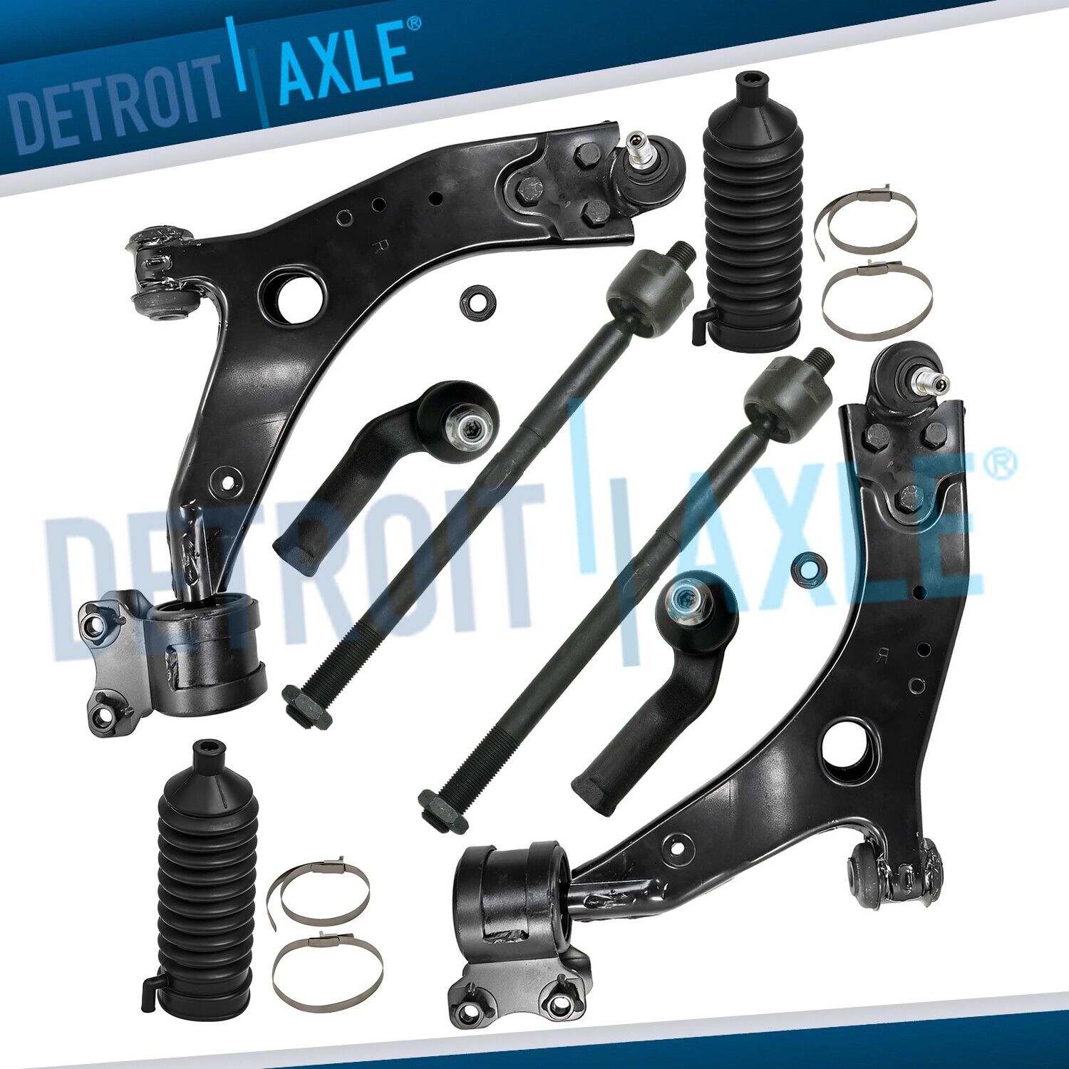 Front Lower Control Arms w/Ball Joints Tie Rods Kit for Volvo C30 C70 V50 S40