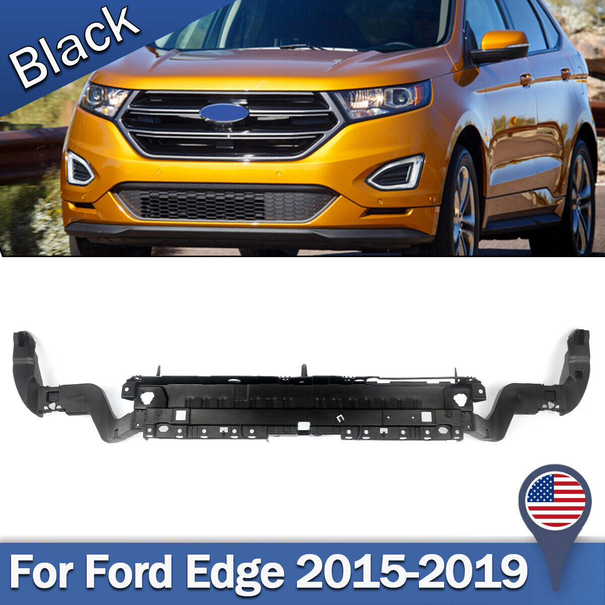 New Black Radiator Support For 2015-2018 Ford Edge Front Upper Tie Bar FO1225231
