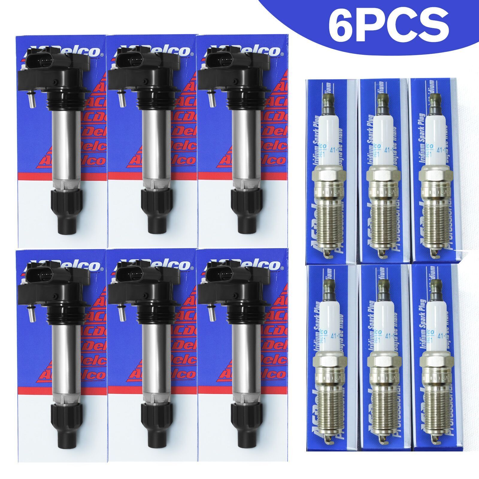 6 Pack 12632479 D515C Ignition Coil & 41-109 Spark Plug For GMC Chevrolet Buick