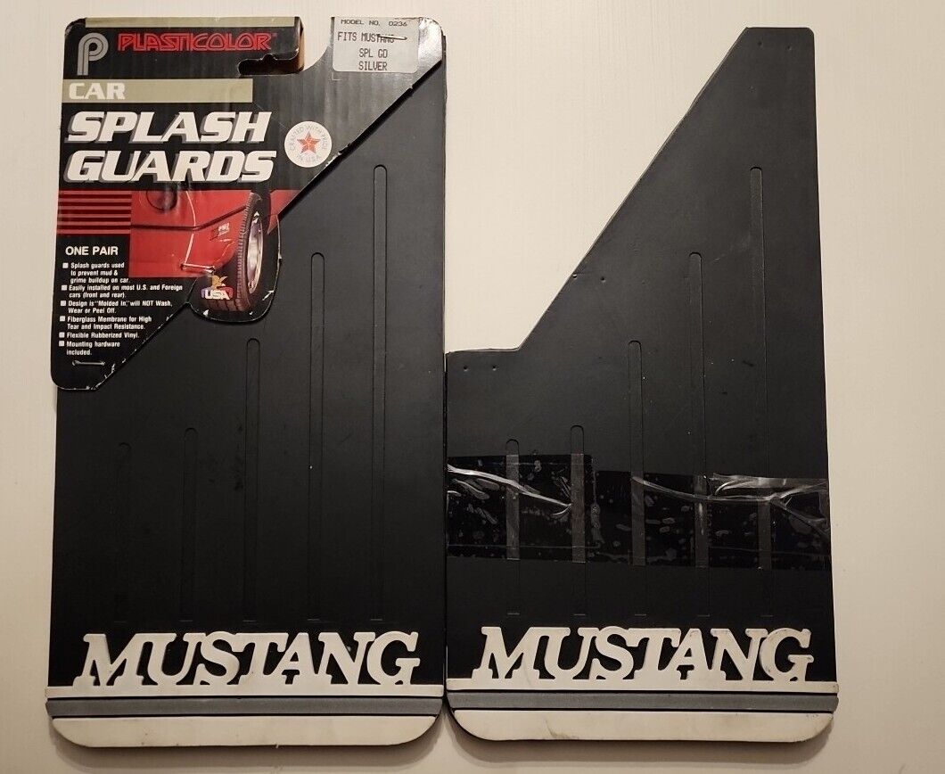 Lot Of 2 NEW Plasticolor Mud Flaps Ford Mustang Deadstock Vintage Rubber RARE 