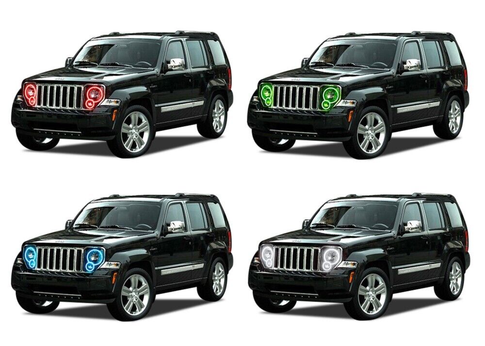RGB Multi Color CHS Headlight Halo kit for Jeep Liberty 08-13