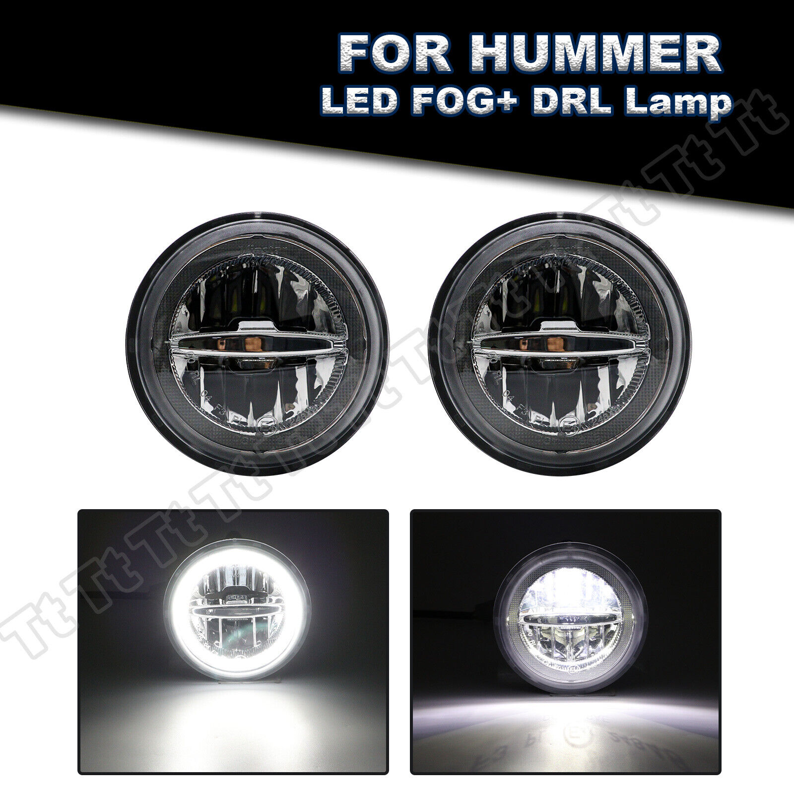 For 2003-2009 Hummer H2 LED Halo Ring DRL Driving Fog Daytime Running Light Lamp