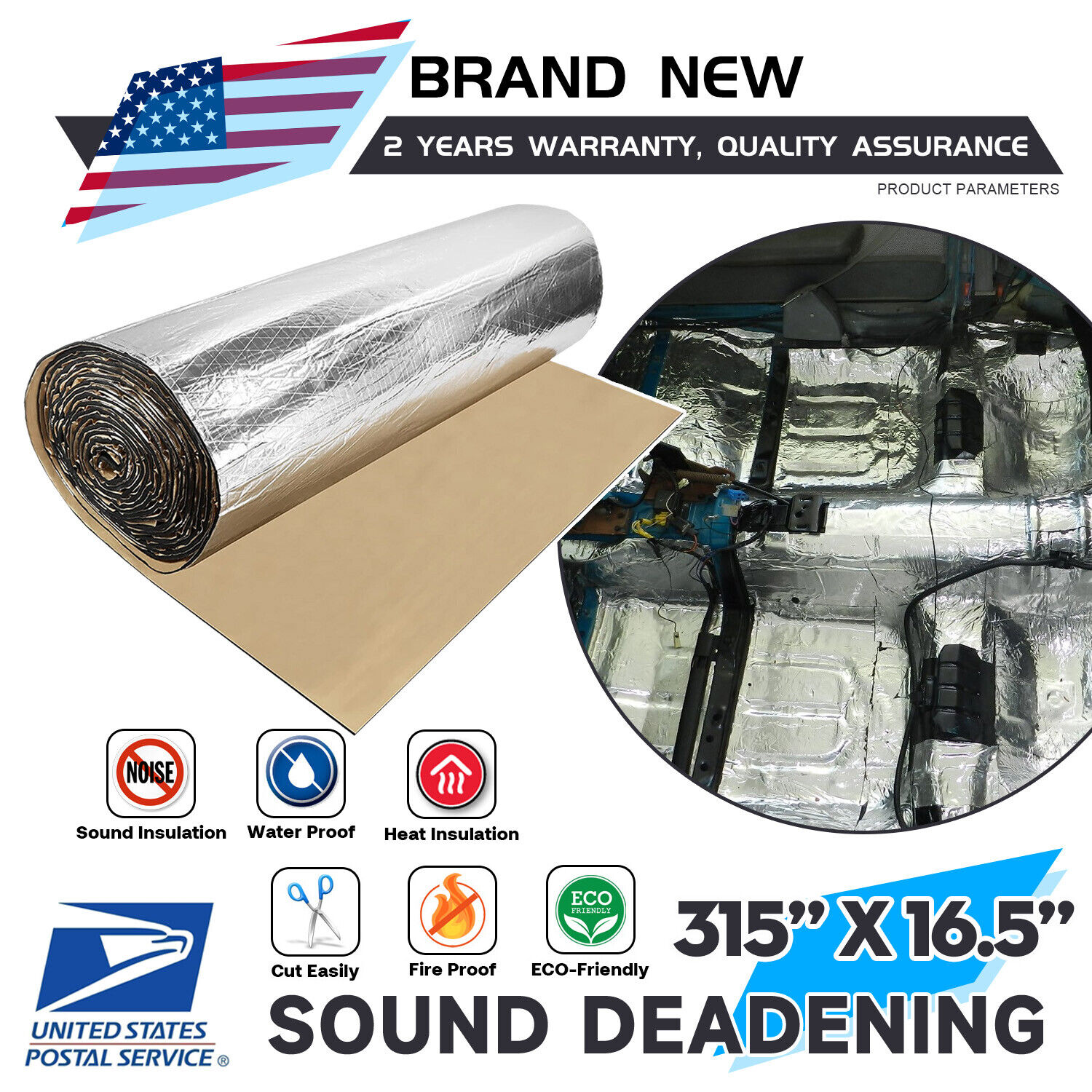 36sqft Sound Deadener Car Insulation Automotive Heat Shield Self-adhesive Mat
