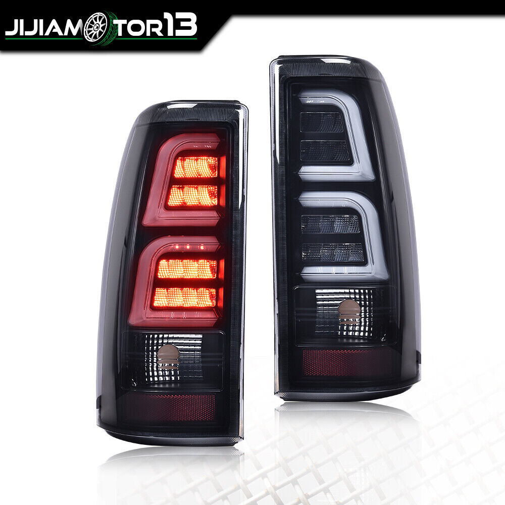 Smoke LED Tube Tail Lights Brake Lamps Fit For 99-02 Chevy Silverado/GMC Sierra