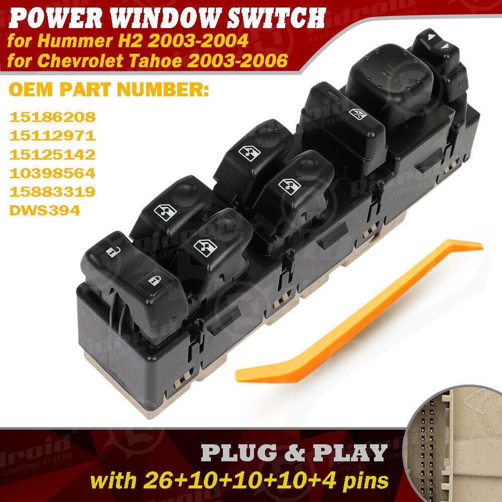 Master Power Window Switch for Chevy Tahoe 2003-2006 Silverado 1500 OEM 15883319