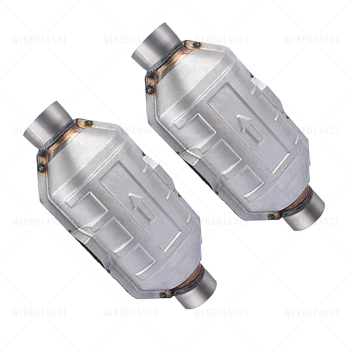 2PCS 2.5 Inch Universal Catalytic Converter High Flow Stainless Steel 83166