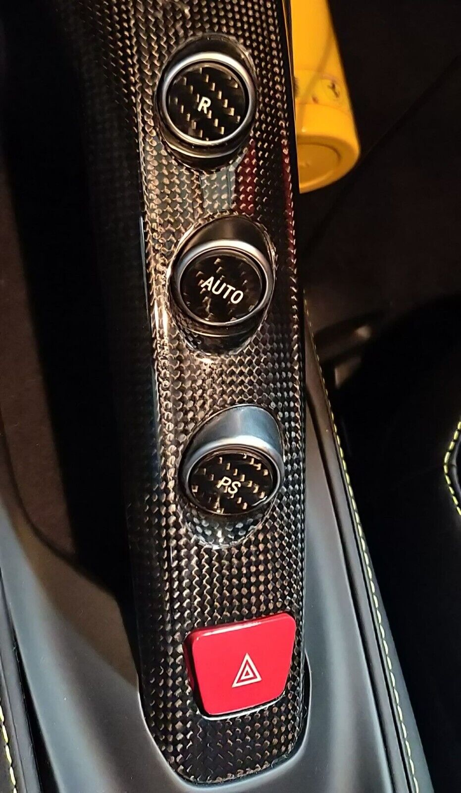 Fits Ferrari California T 15-18 F1 Gear Button Covers in Black Carbon Fiber Kit