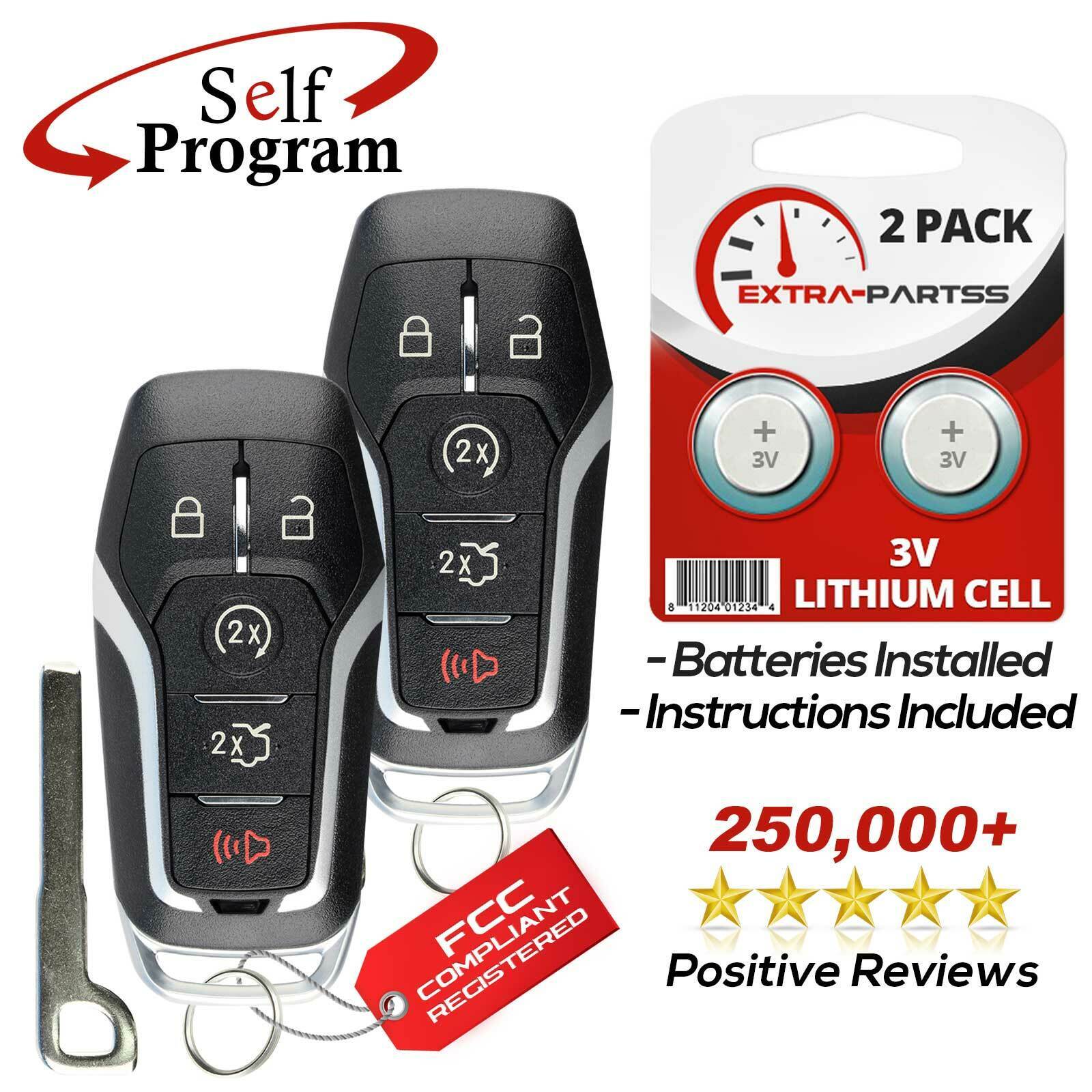 2 For 2013 2014 2015 2016 Lincoln MKZ Keyless Car Remote Smart Prox Key Fob