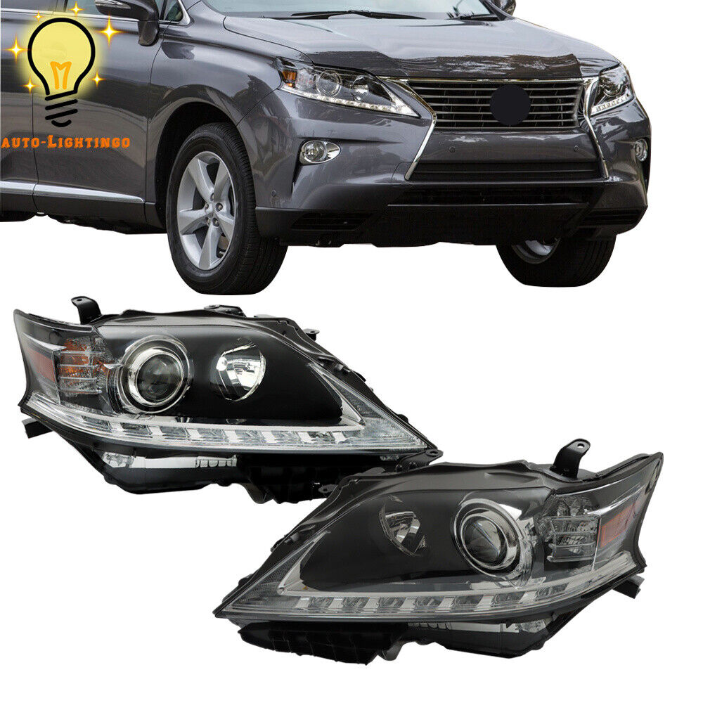 Headlights For Lexus RX350 RX450H 2013 2014 2015 Black Clear Right&Left Side