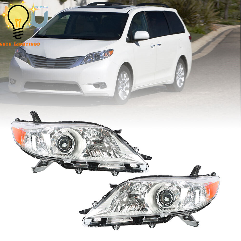 For 2011-2013-2020 Toyota Sienna Halogen Left&Right Side Headlights Headlamps