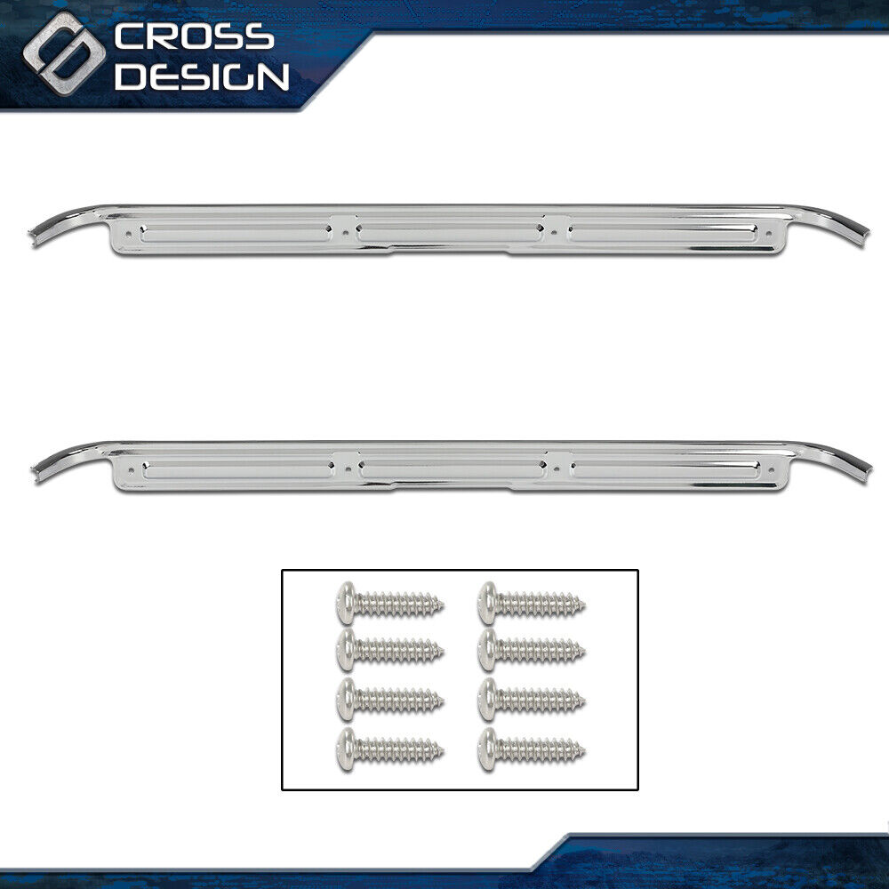 Fit For 1967-1972 Chevy C10 GMC Truck Chrome Door Sill Plates w/ Hardware Set