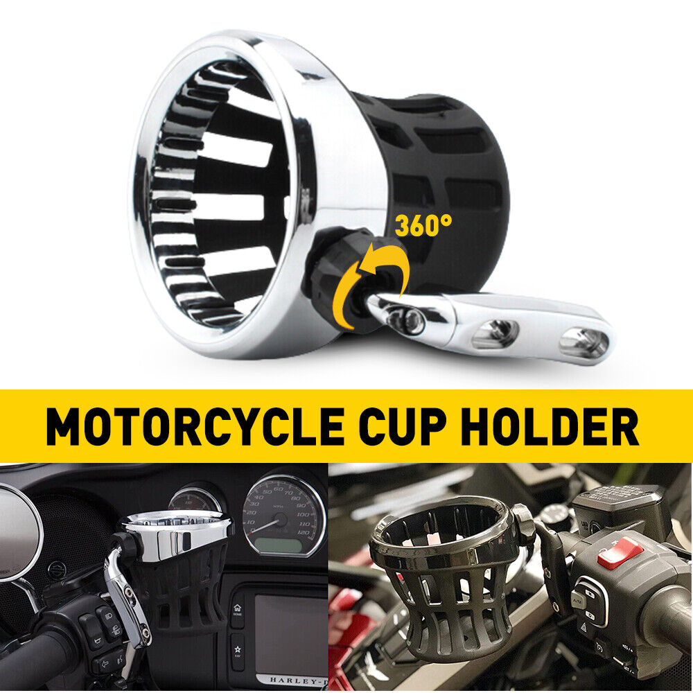 For Motorcycle Cup Handlebar Holder Drink W/ Mesh Mount Basket Universal NEW