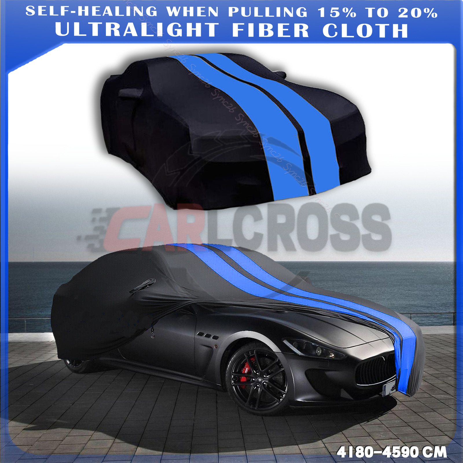 For Maserati COUPE Blue Satin Indoor Scratch Car Cover Dustproof Protect