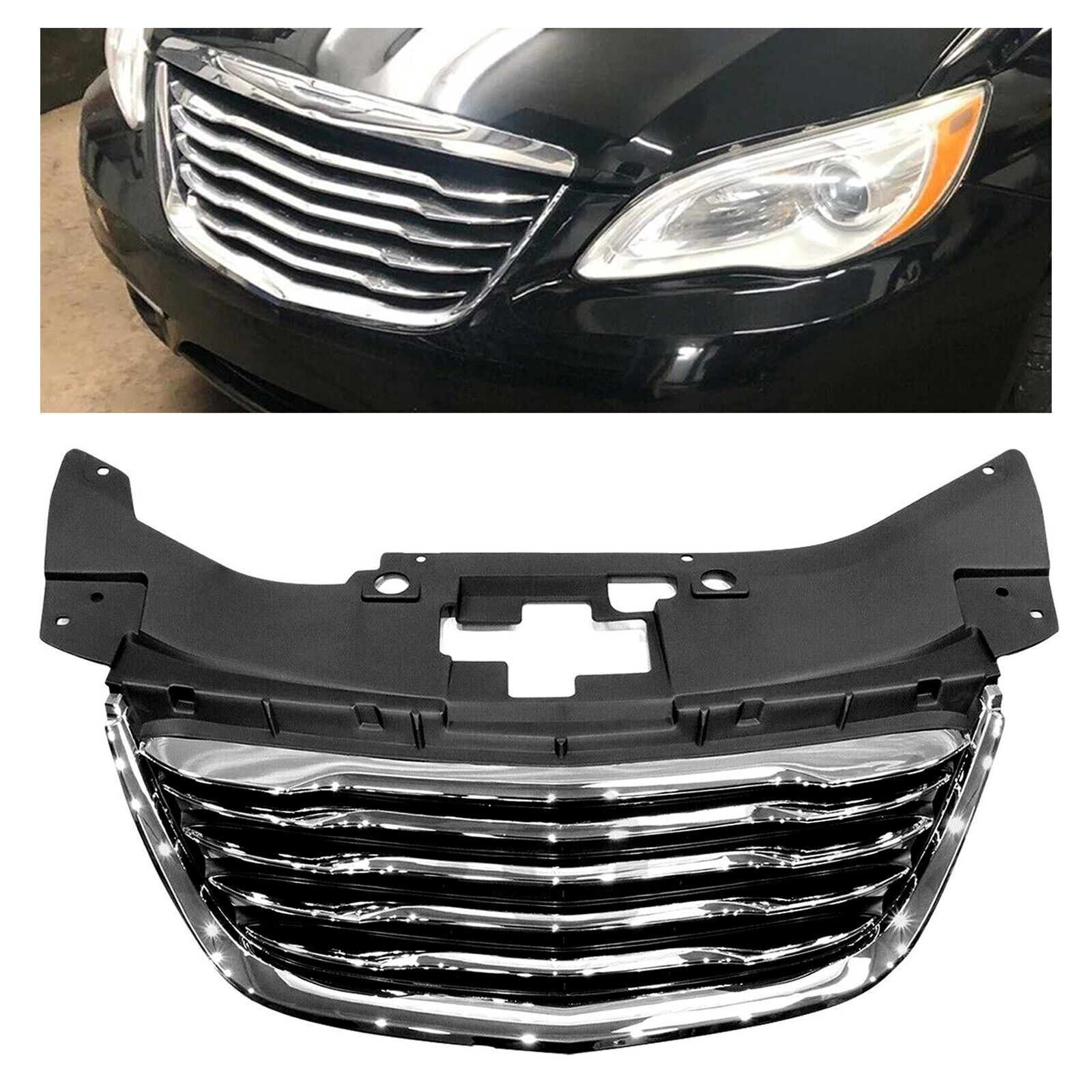 For 2011 thru 2014 Chrysler 200 Chrome Front Hood Grille Grill New 68082050AE