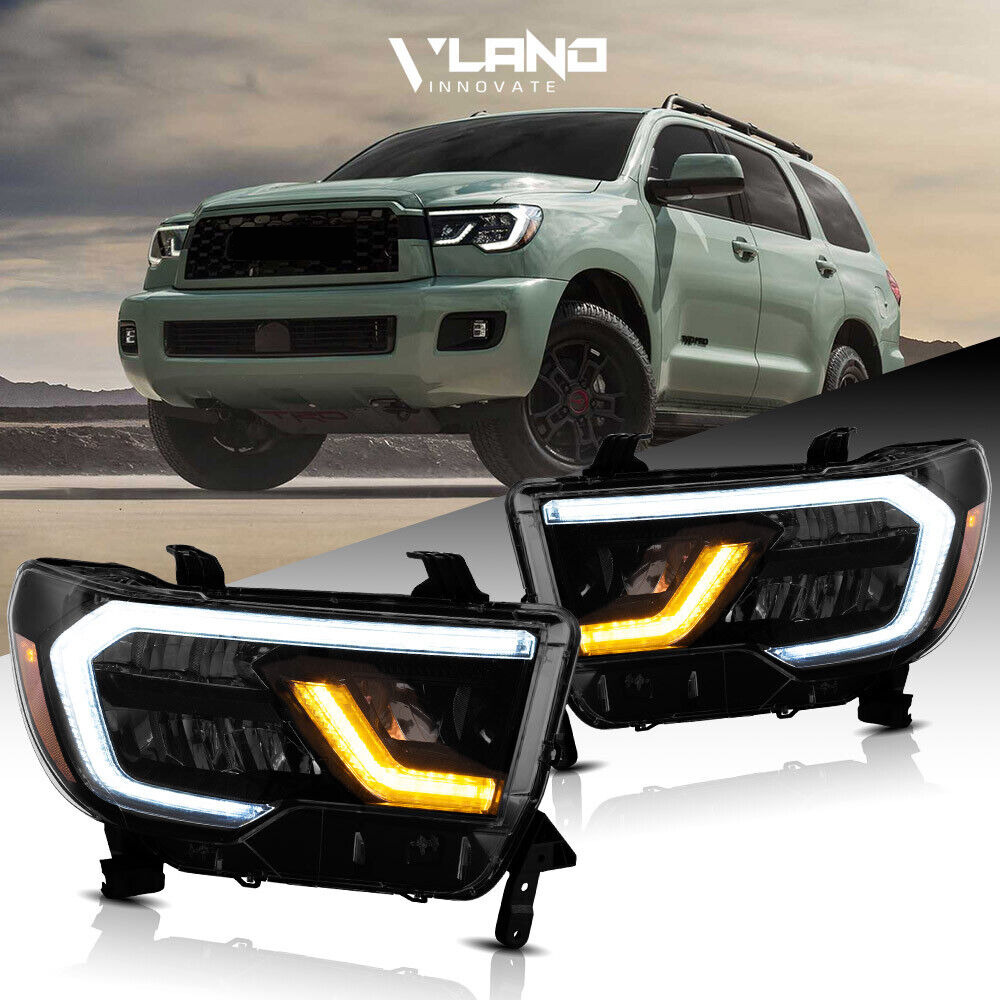 VLAND LED Reflector Headlights For 07-13 Tundra&Sequoia 2008-2017 W/Sequential