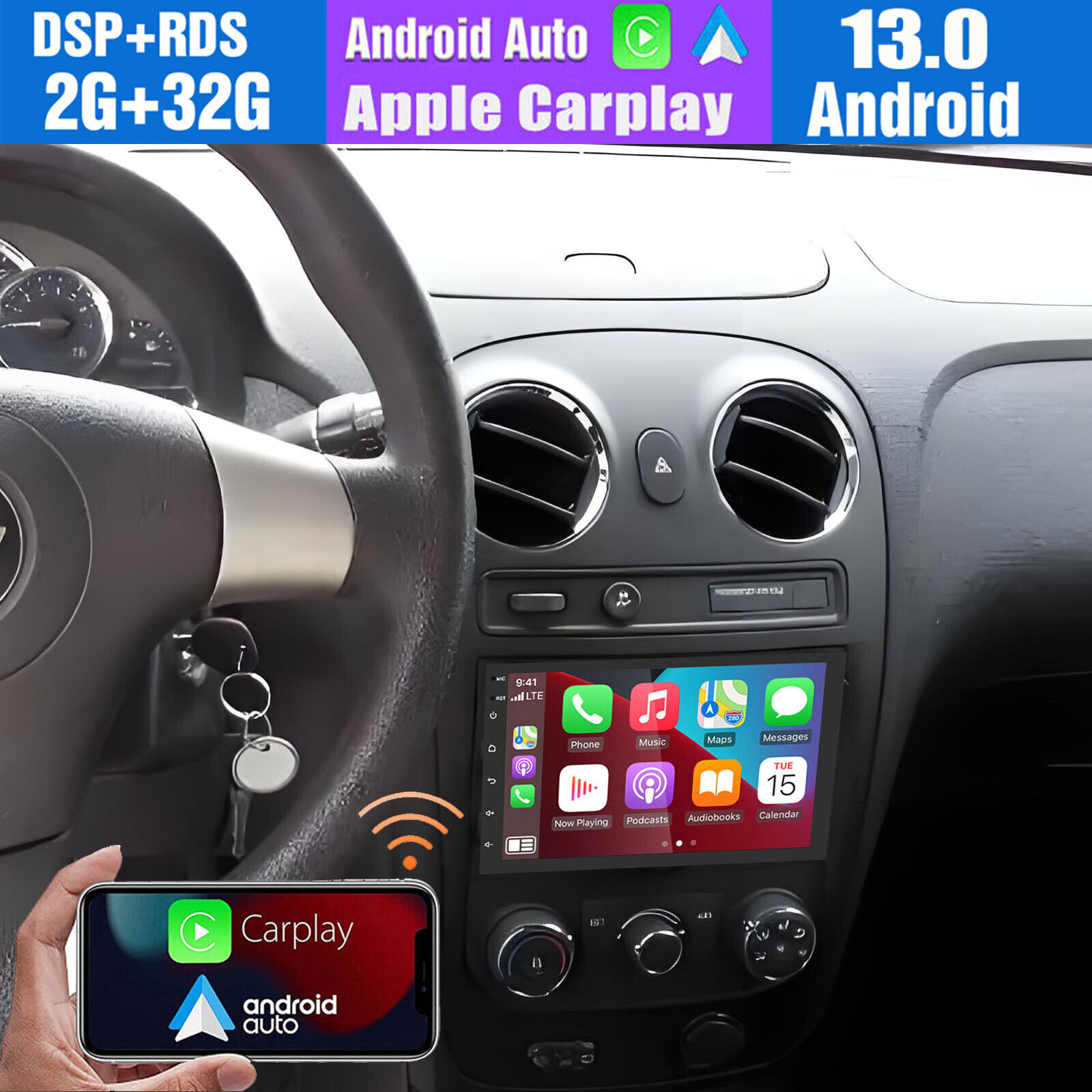 8'' Apple CarPlay For Chevrolet HHR 2006-2011 Car Radio Stereo GPS Wifi Player