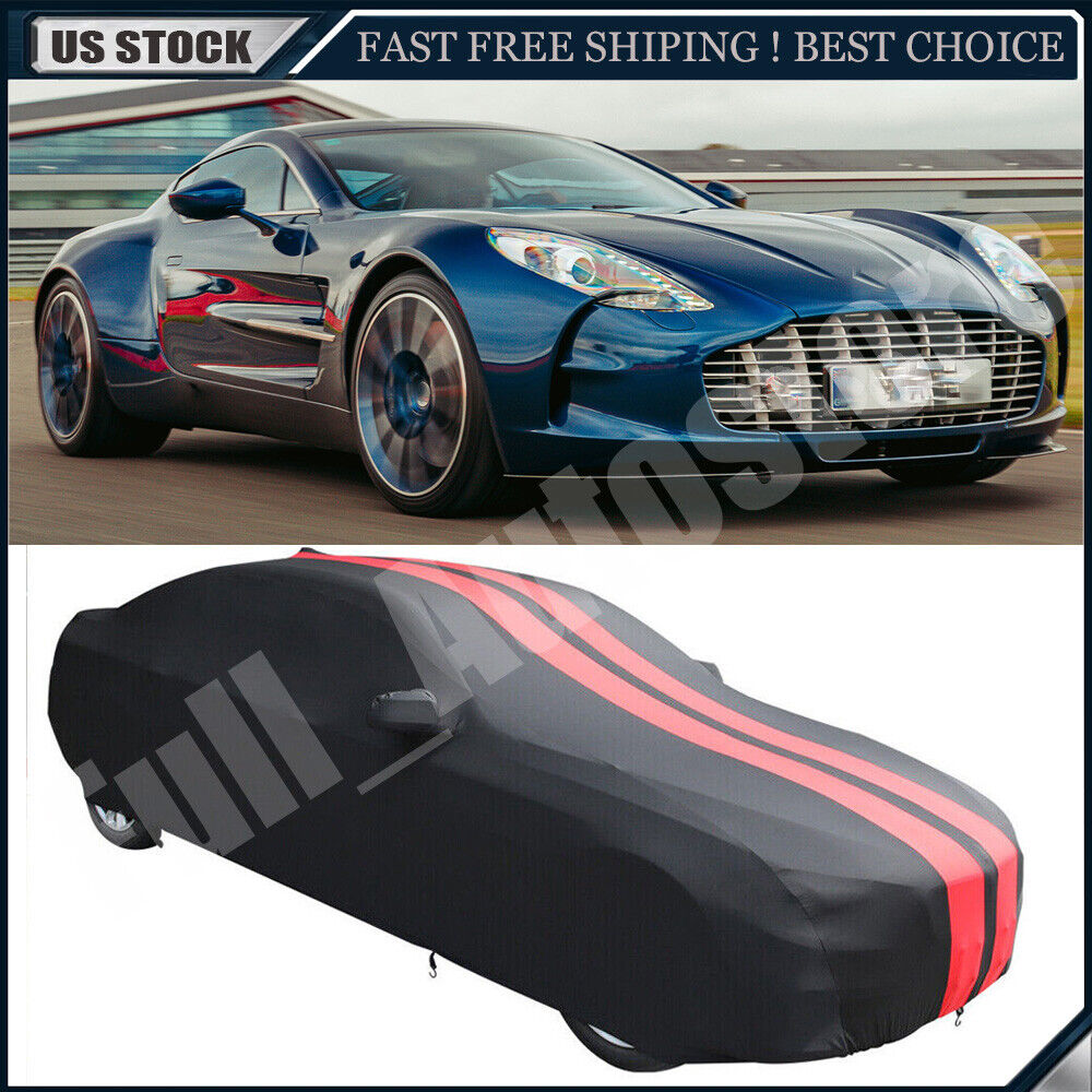 Red/Black Indoor Car Cover Stain Stretch Dustproof Fit Aston Martin One-77