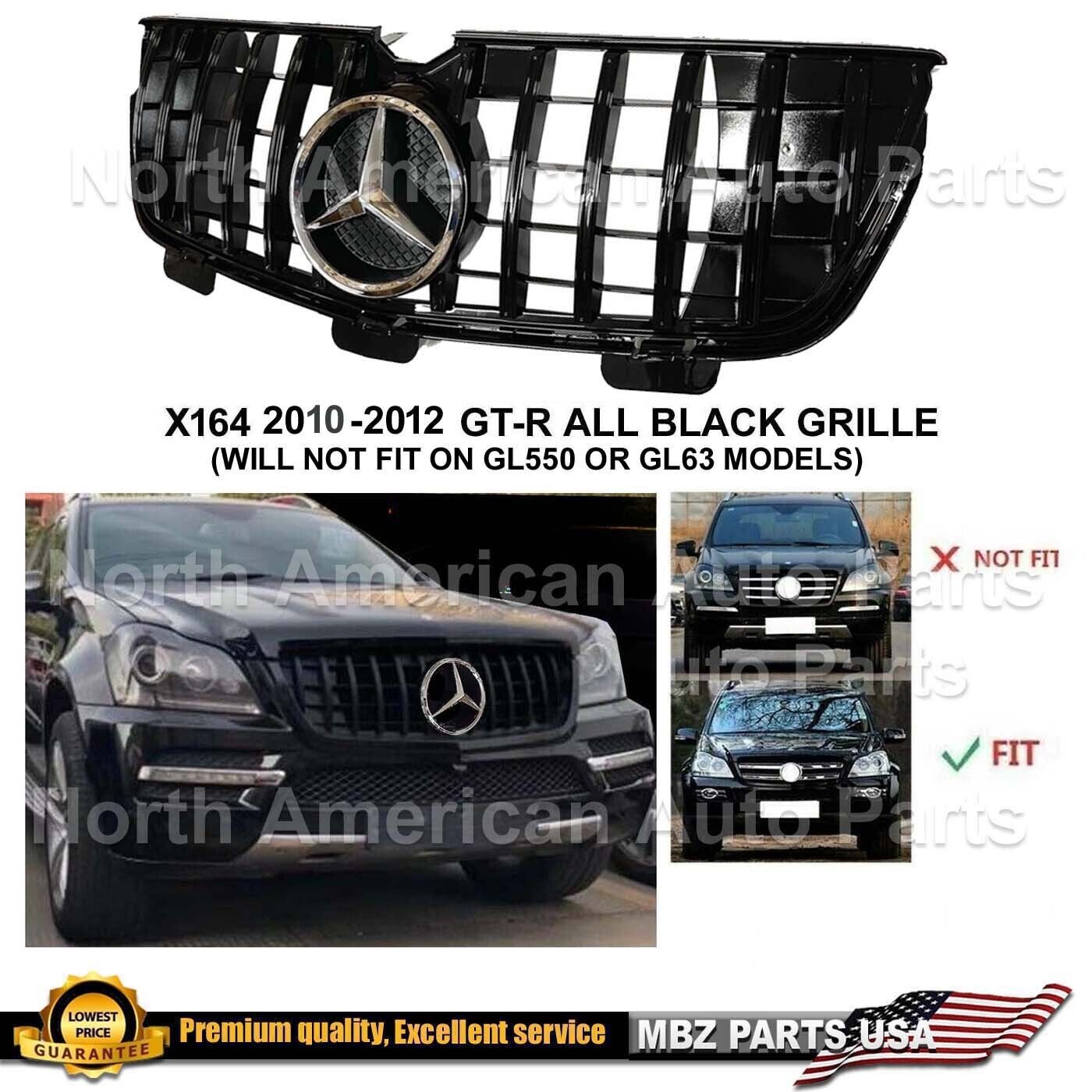 GL350 GL450 X164 Grille GT All Black Glossy AMG Style 2010 2011 2012 New