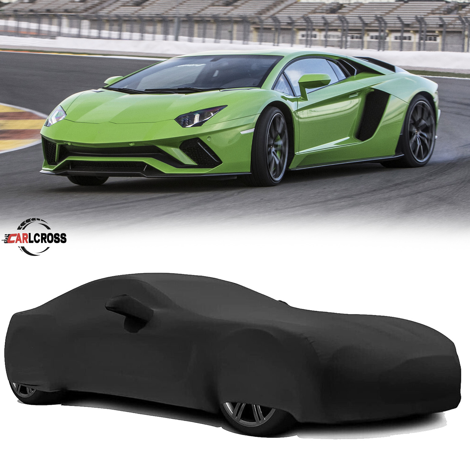For Lamborghini  Aventadors,Black Full Body Cover,Satin Elastic indoor Dustproof