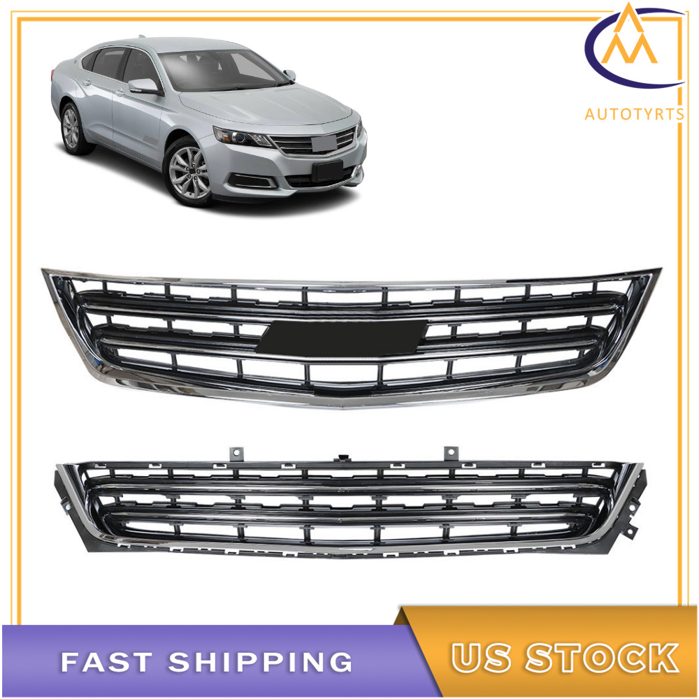 For 2014/2015-2020 Chevrolet Impala Front Bumper Upper&Lower Grille Grill Mesh