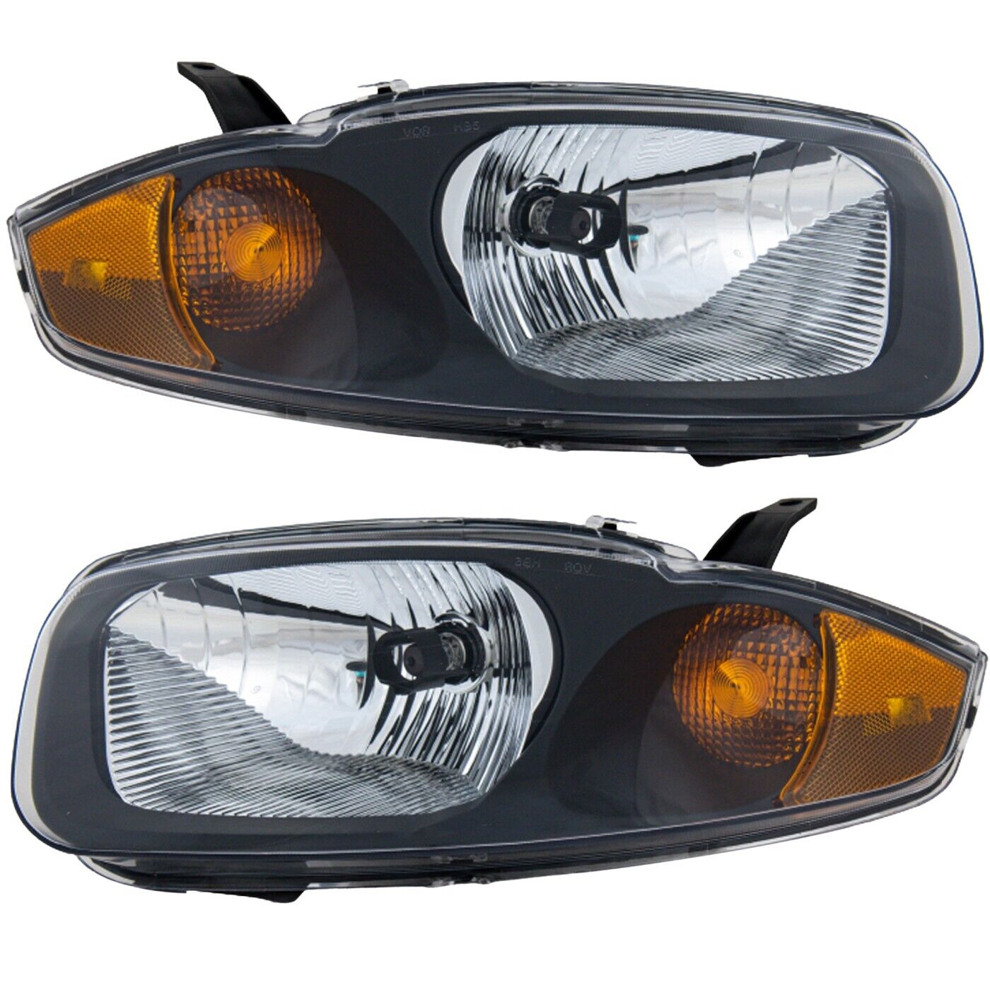 Headlight Set For 2003-2005 Chevrolet Cavalier Driver and Passenger Side