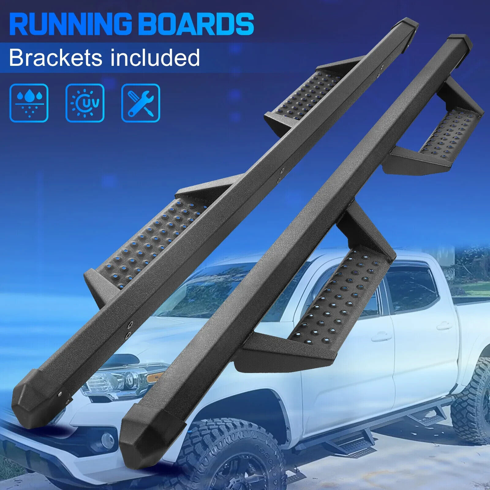 Drop Step FIT 2009-2014 FORD F-150 Super Crew Cab Running Boards Nerf Bar Down