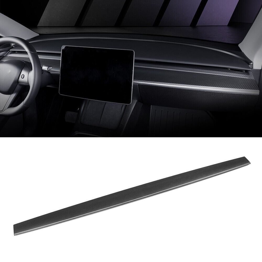 Matte Real Carbon Fiber Dashboard Cover For tesla model Y 3 Interior Trim