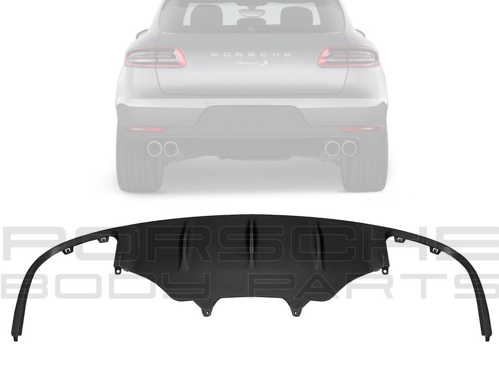 Porsche Macan 2014-21 Rear Bumper Diffuser Lip Chin Spoiler Valance Exhaust