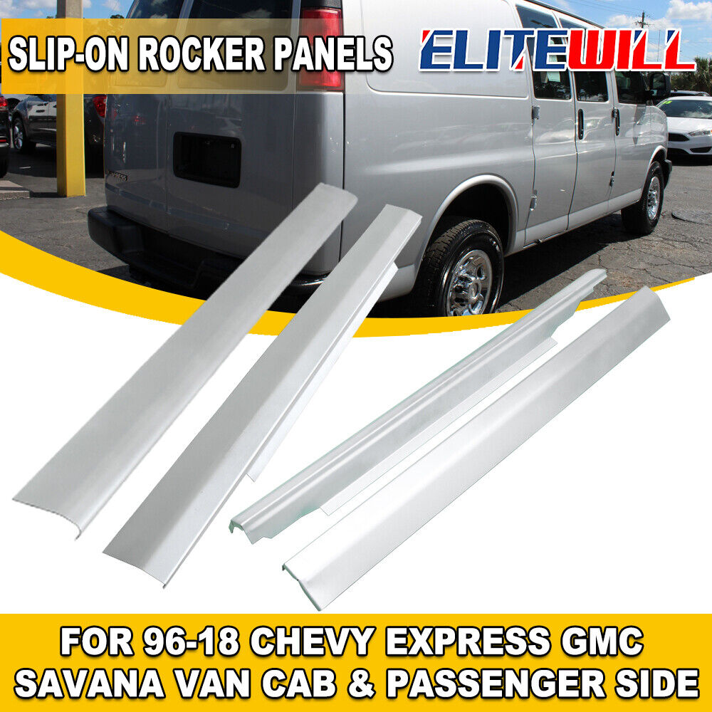 Slip-On Rocker Panel Left & Right Side For 96-18 Chevy Van GMC Express Savana