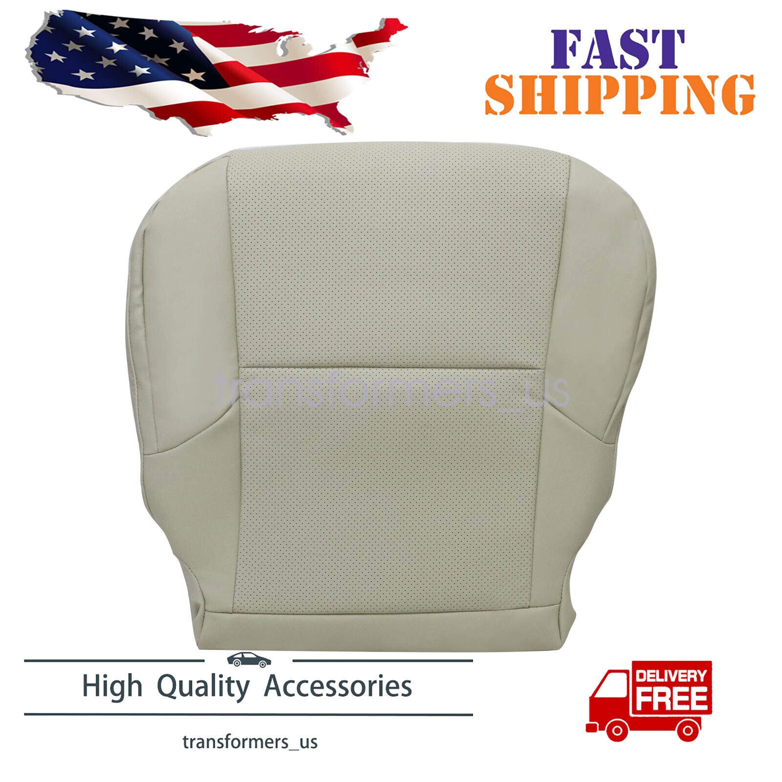 For Lexus GX460 2010-2017 Perforated Leather Seat Cover Driver Side Bottom Tan